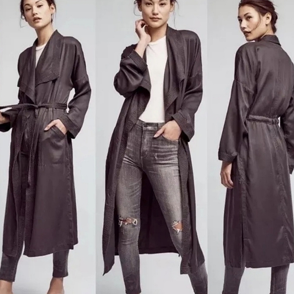 Hei Hei Dark Grey Duster Trench Coat - Anthropologie